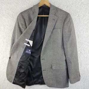 Stafford Classic Fit Merino Wool Gray Blazer Sports Coat Mens 38 L Long 2 Button